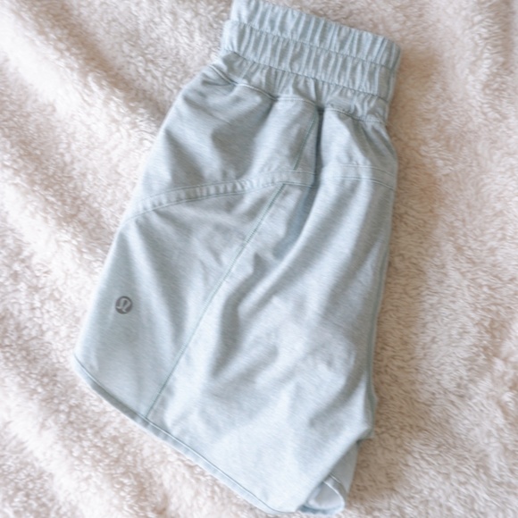 lululemon track that short 5'' / heather lux multi hazy jade / size 0 - Picture 2 of 6